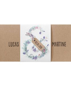 Trouwkaart op kraftpapier met stoere en romantische elementen