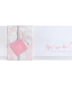 Huwelijkskaart - Romantisch marmer