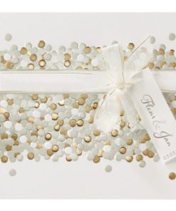 Uitnodiging chic met confetti effect met lint en label