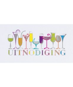 Uitnodiging celebrate met kleurige rij van drankjes